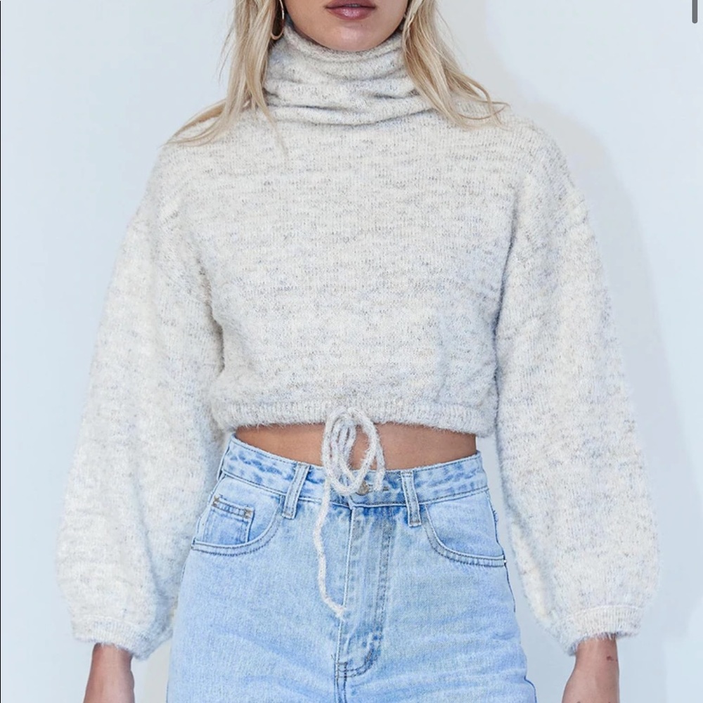 Princess Polly mock neck tie sweater